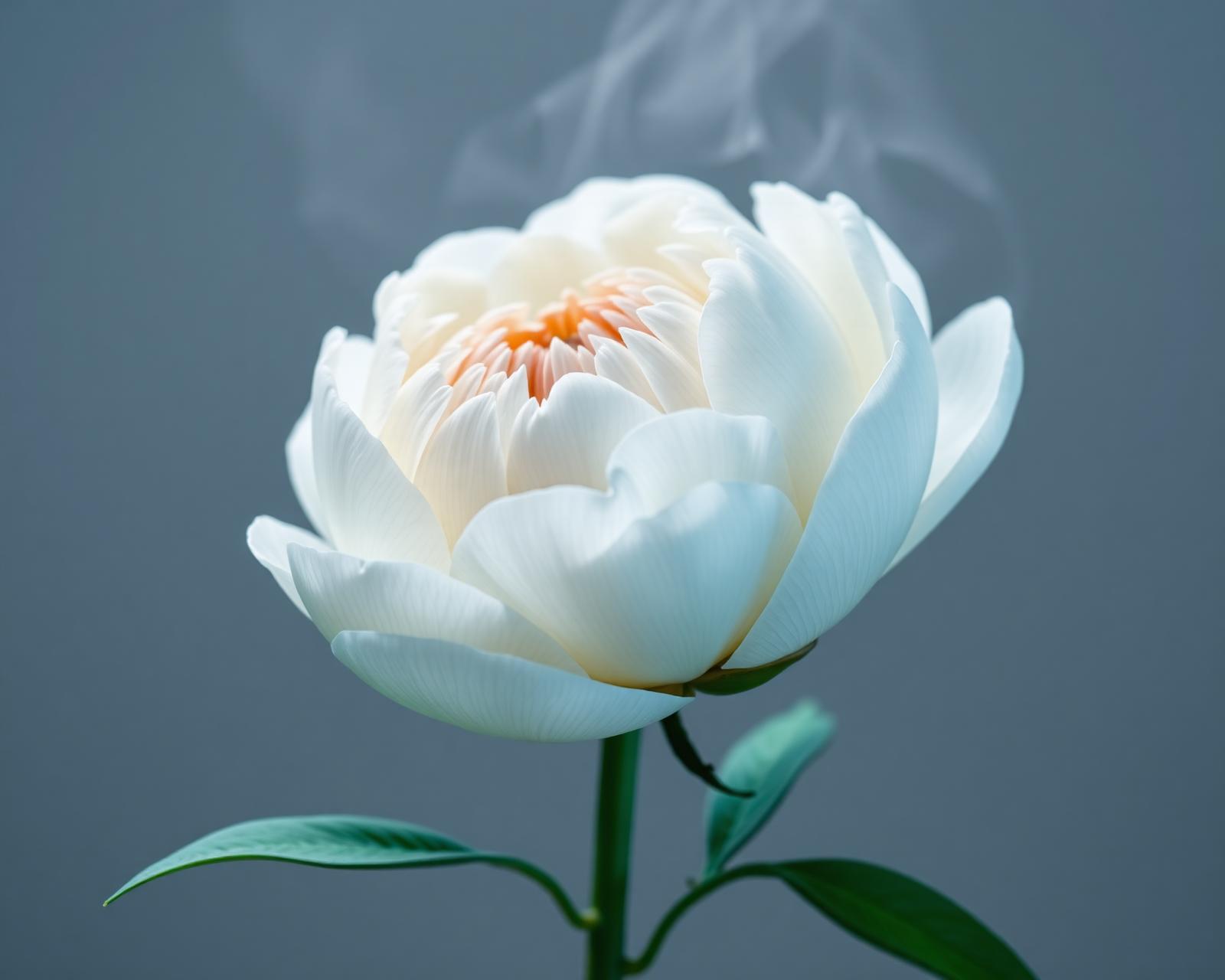 A single white peony — Azure Bloom signature composition